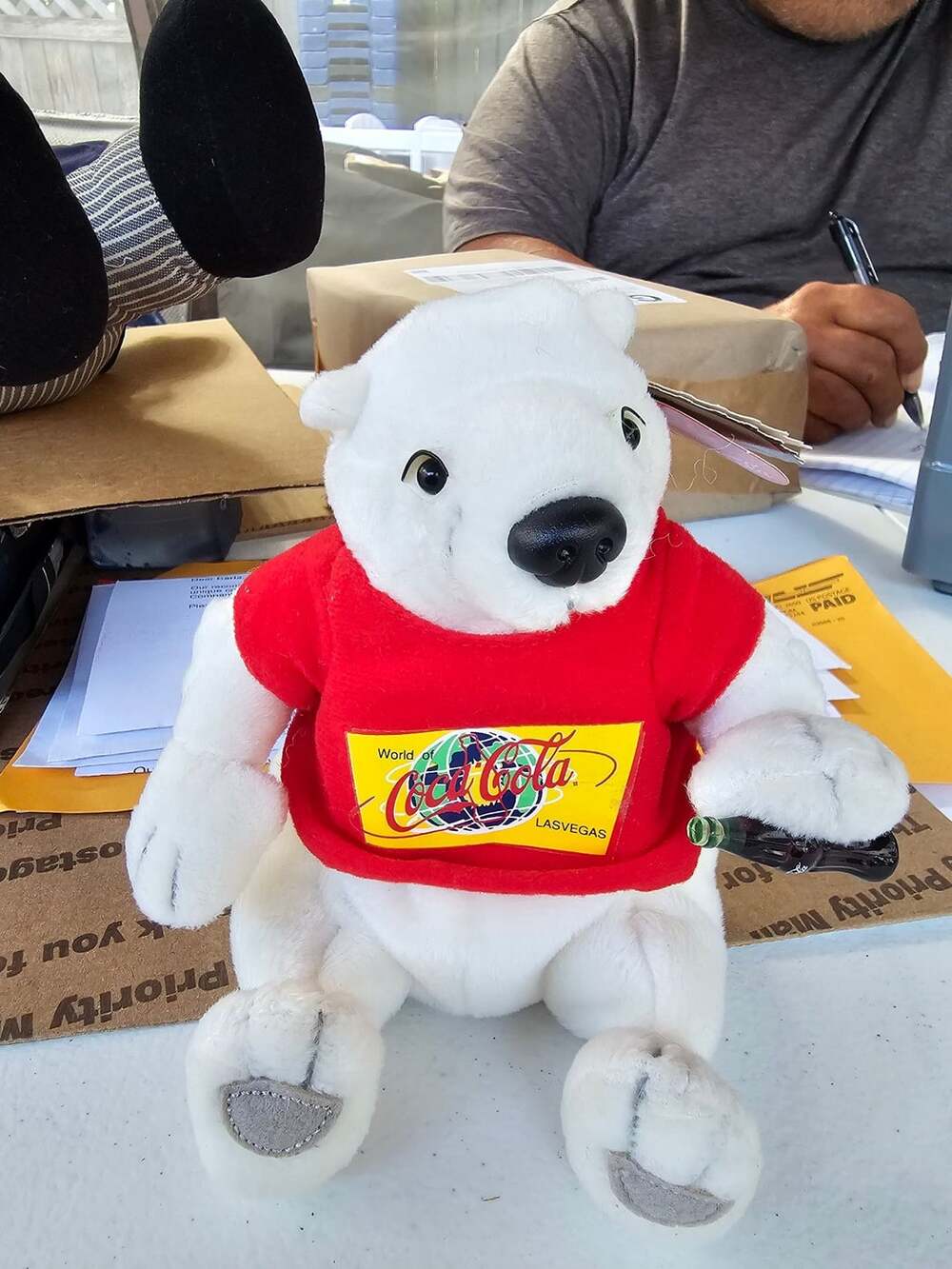 Coca Cola Polar Bear Plush Las Vegas Red Shirt